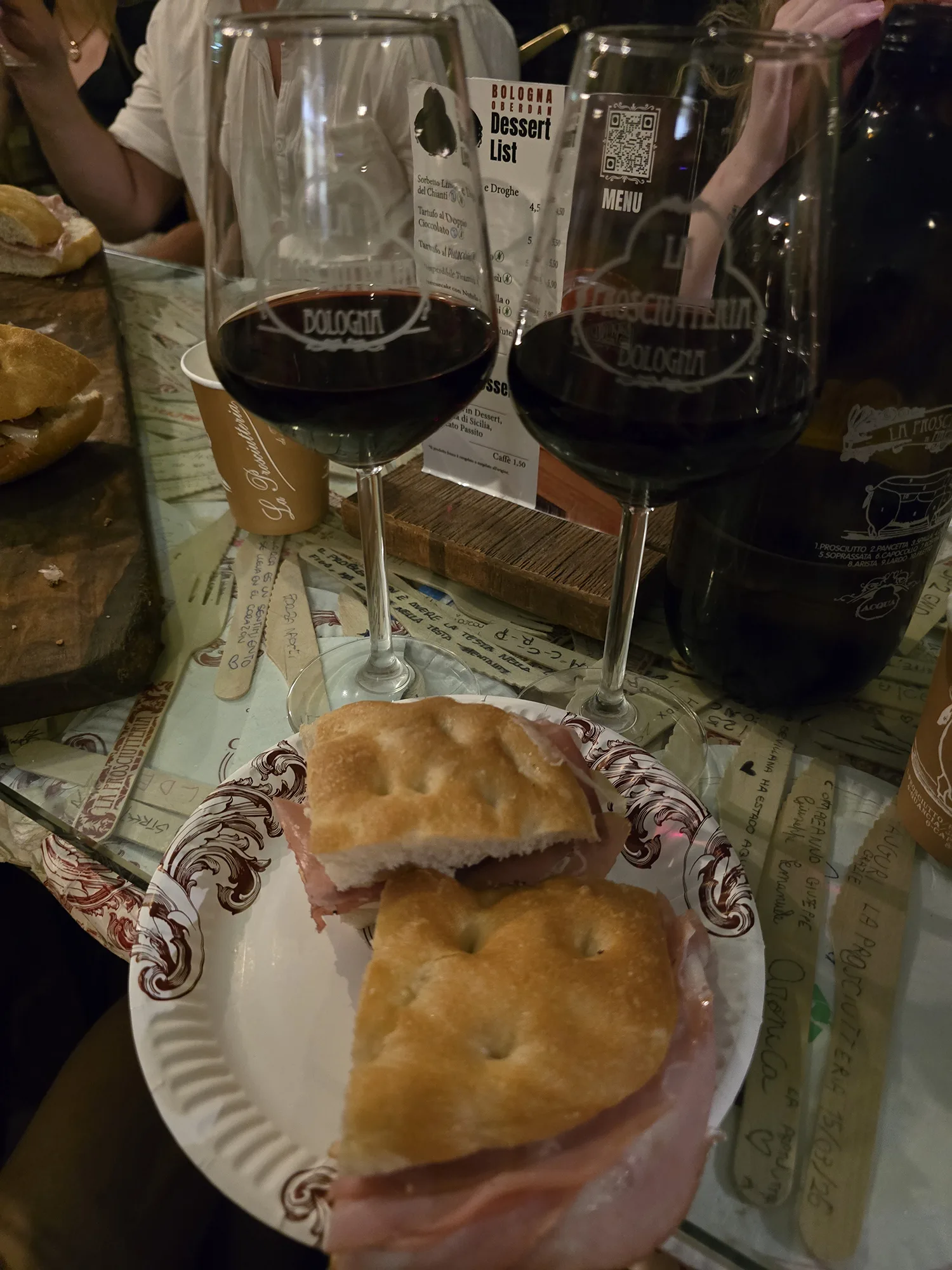 sandwich paired with red wine