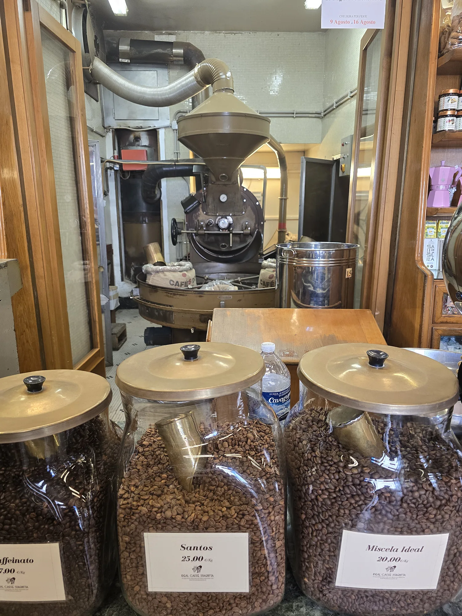 coffee roaster at local Palermo coffee roastery