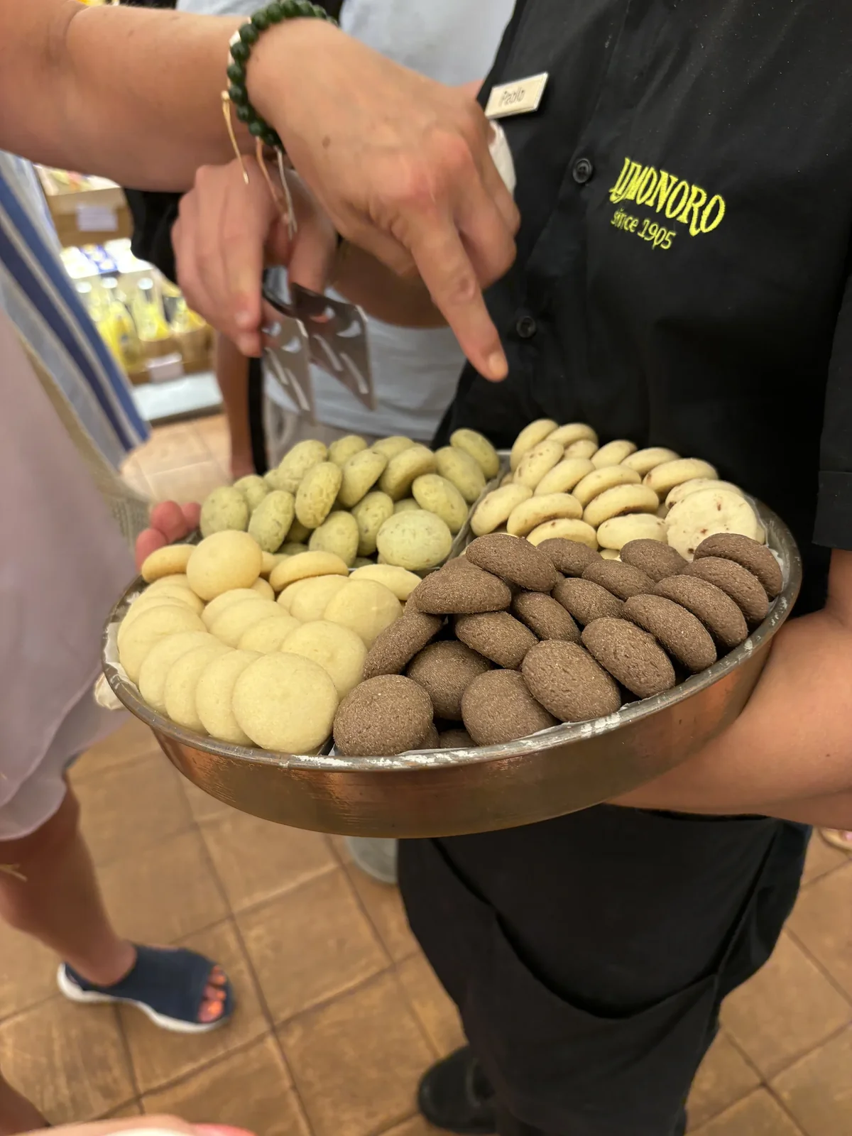 lemon, pistachio, and chocolate cookies