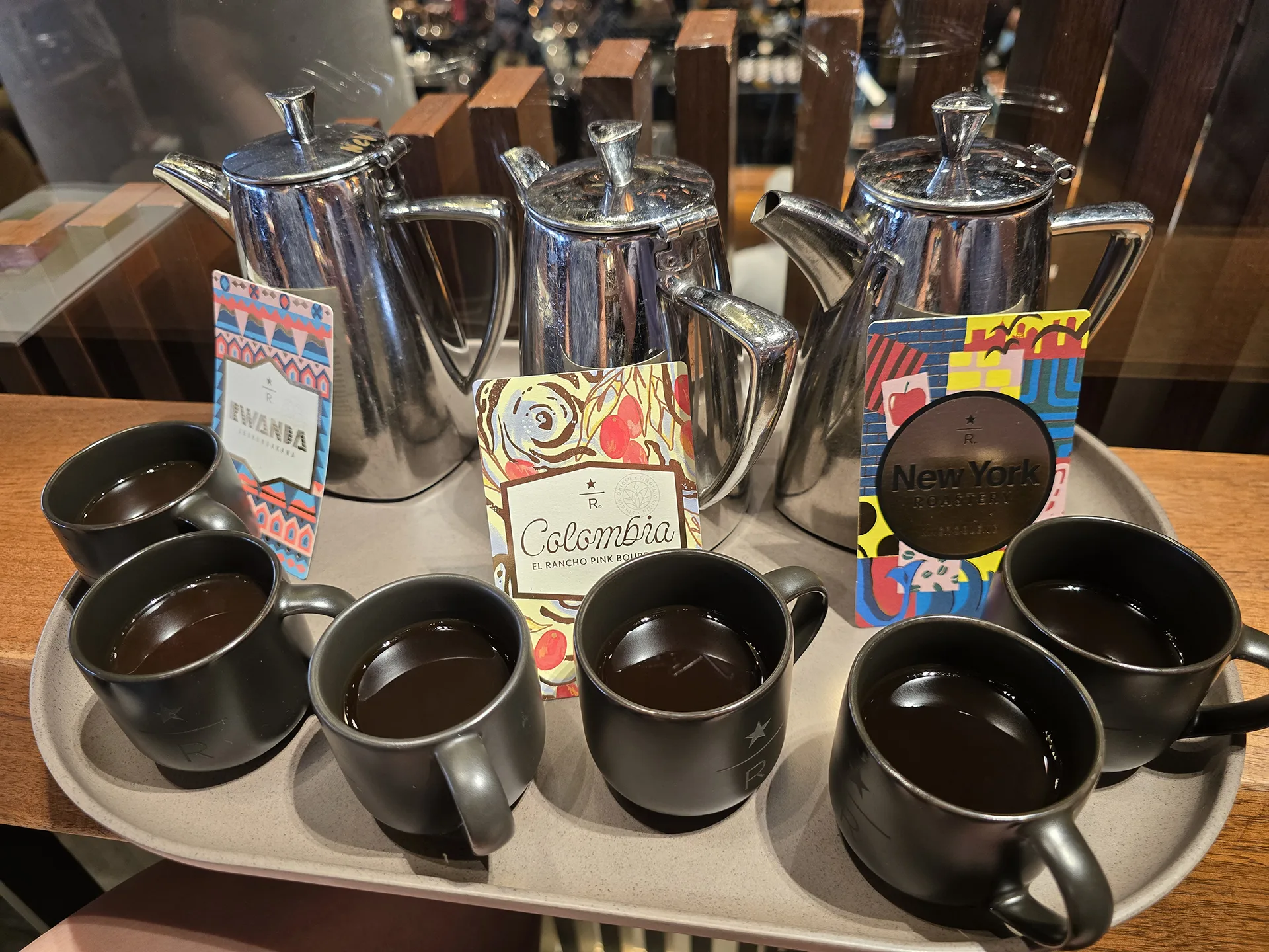 coffee flight at the starbucks reserve roastery new york